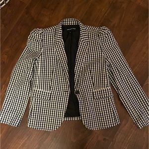 Who What Wear - black gingham puff sleeve jacket